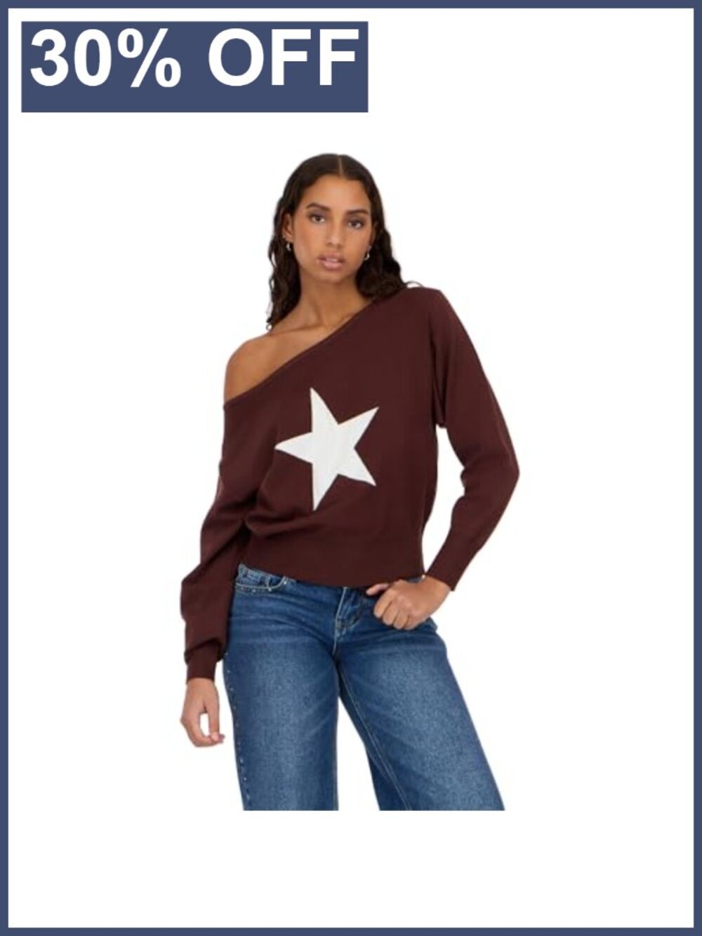 Forever 21 Off Shoulder Slouchy Sweater High Rib Knit Pullover